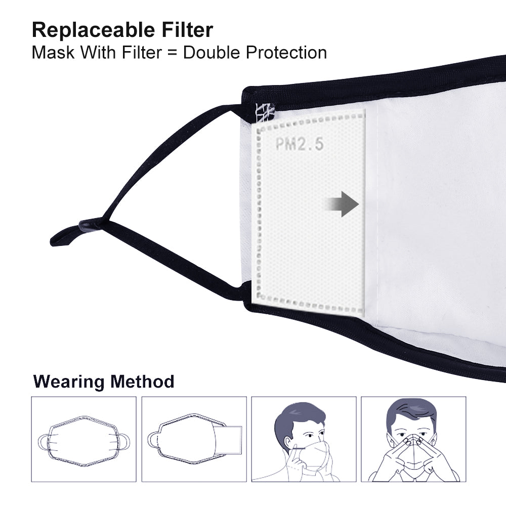 Sponge Hearts and Stars Face Cover With Two Filters Customized Adjustable Non-medical Face Cover