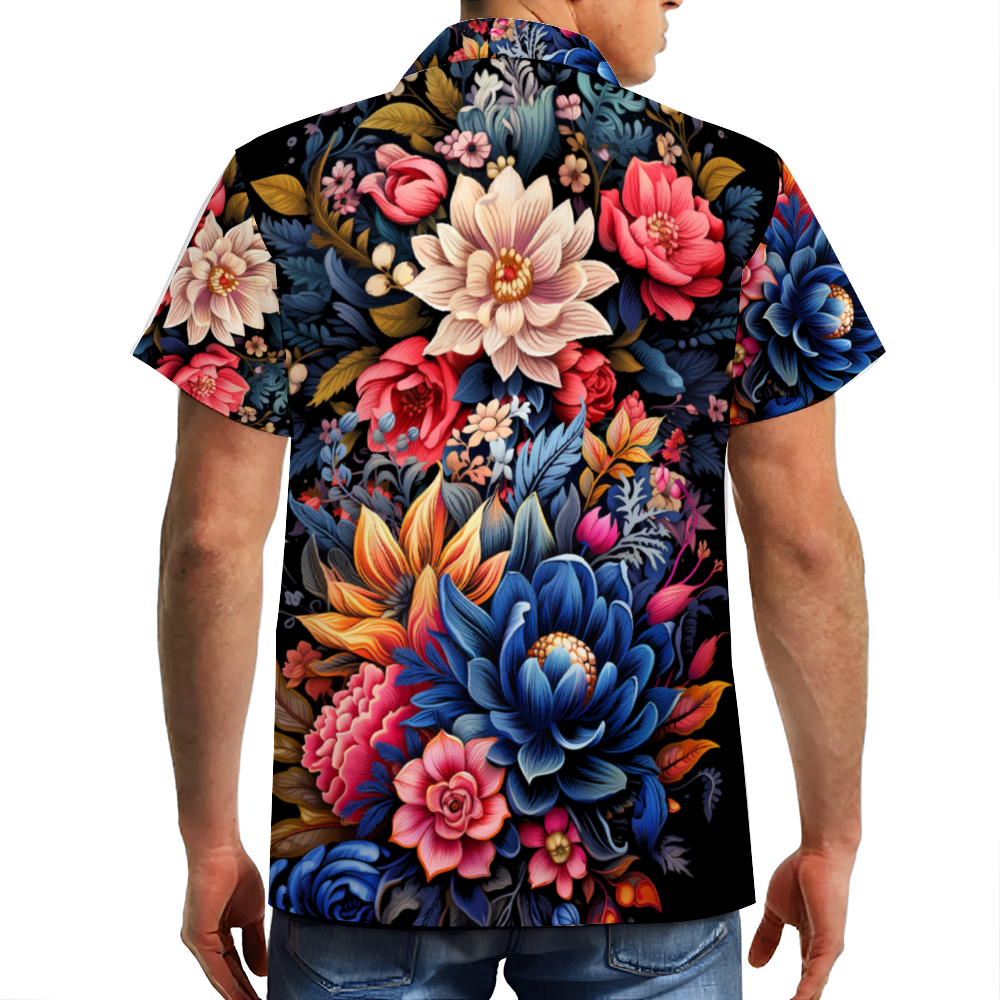 Dream in Flowers Button Down Beach Shirt