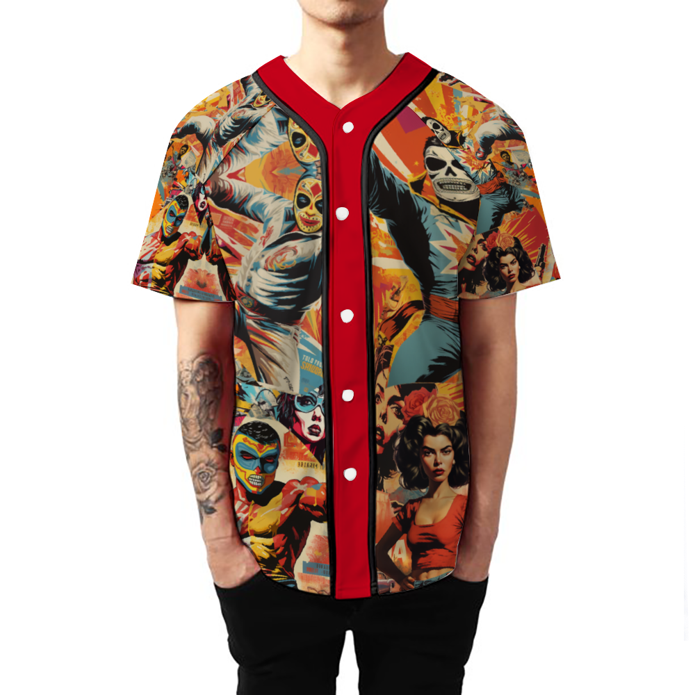 Mucha Lucha Unisex All Over Print Baseball Jersey Sports Jersey