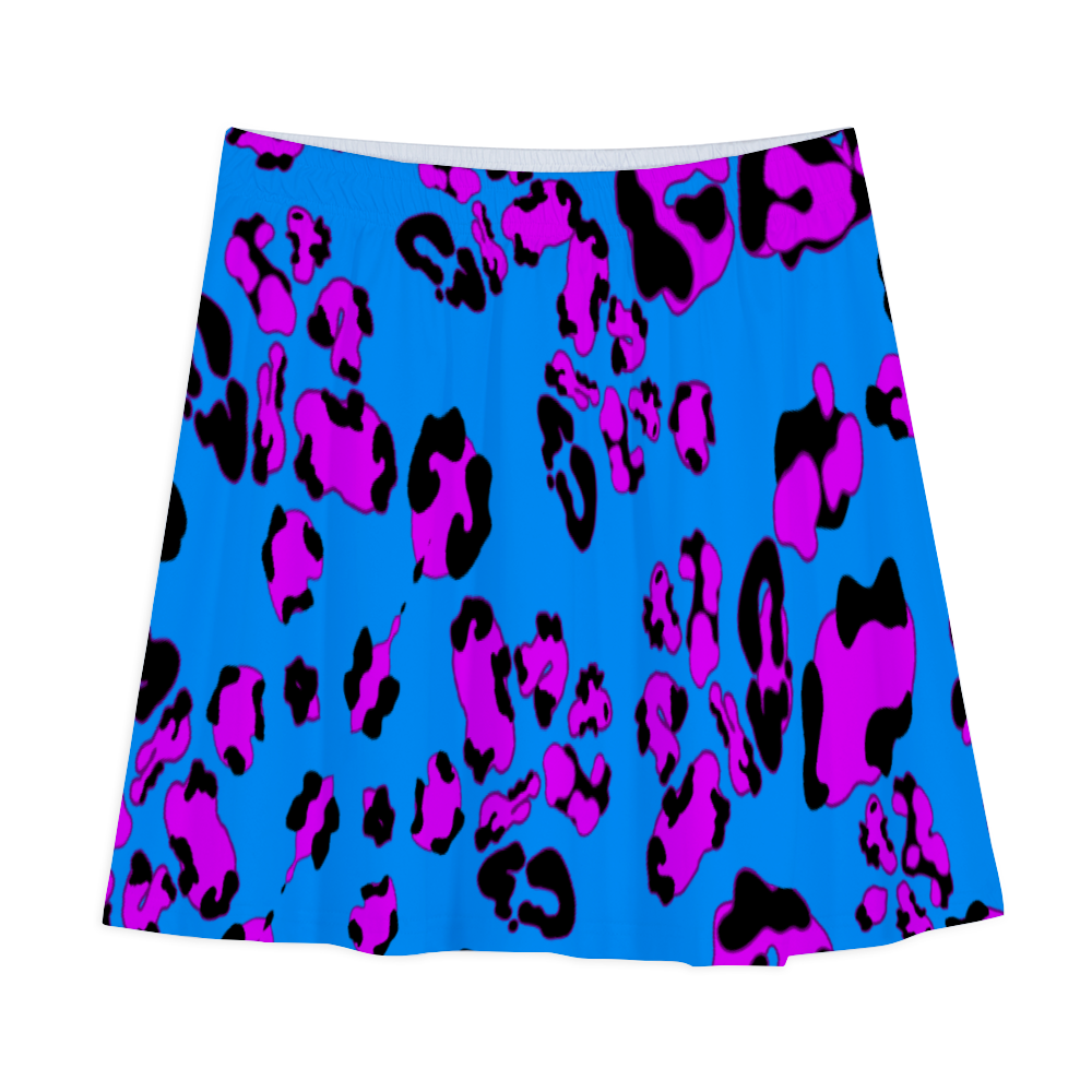 Blue Cheetah women's All Over Print A-line Mini Skirt