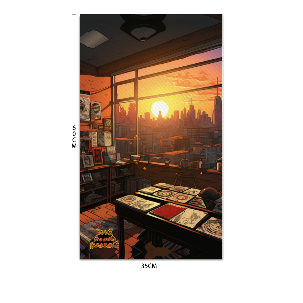 Cool Heads Prevail Houston Skyline Wooden Inner Framed Canvas Paintings 14" x 24"