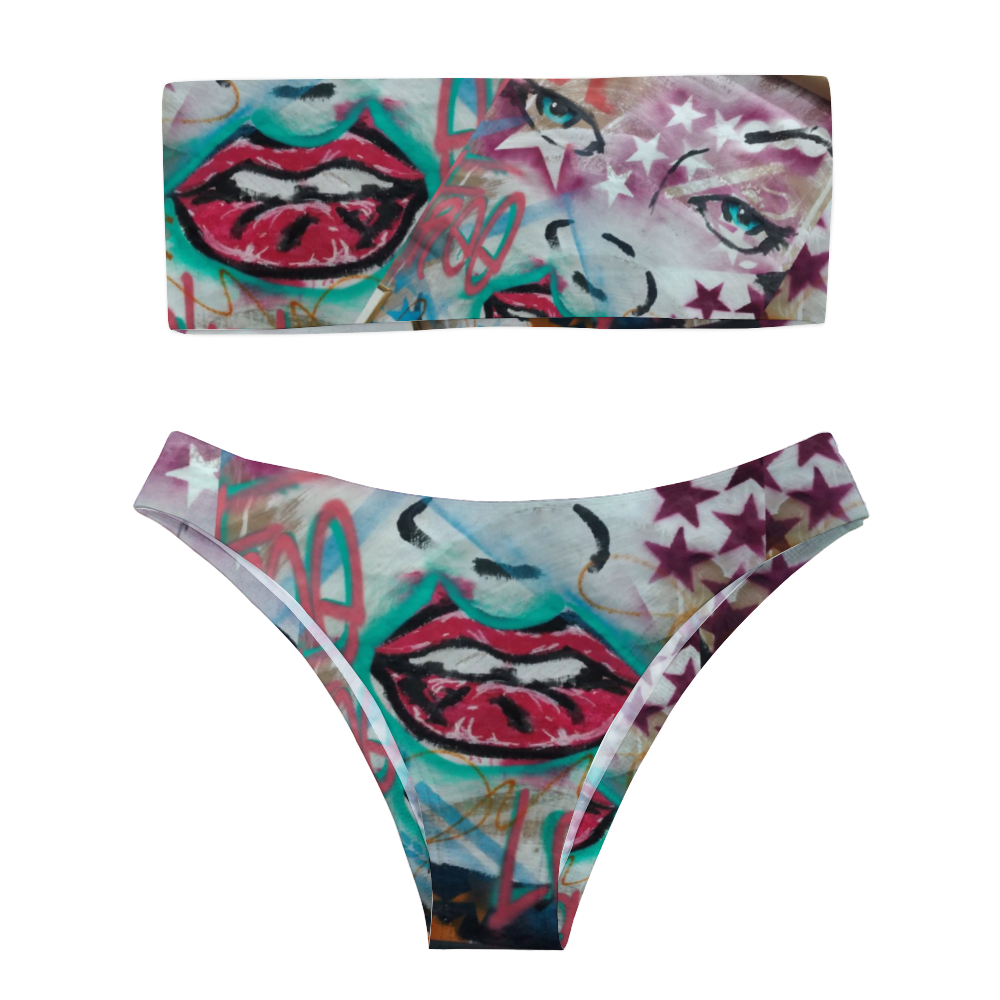 Free Love Women's Bandeau Bikini 2-piece Swimsuit
