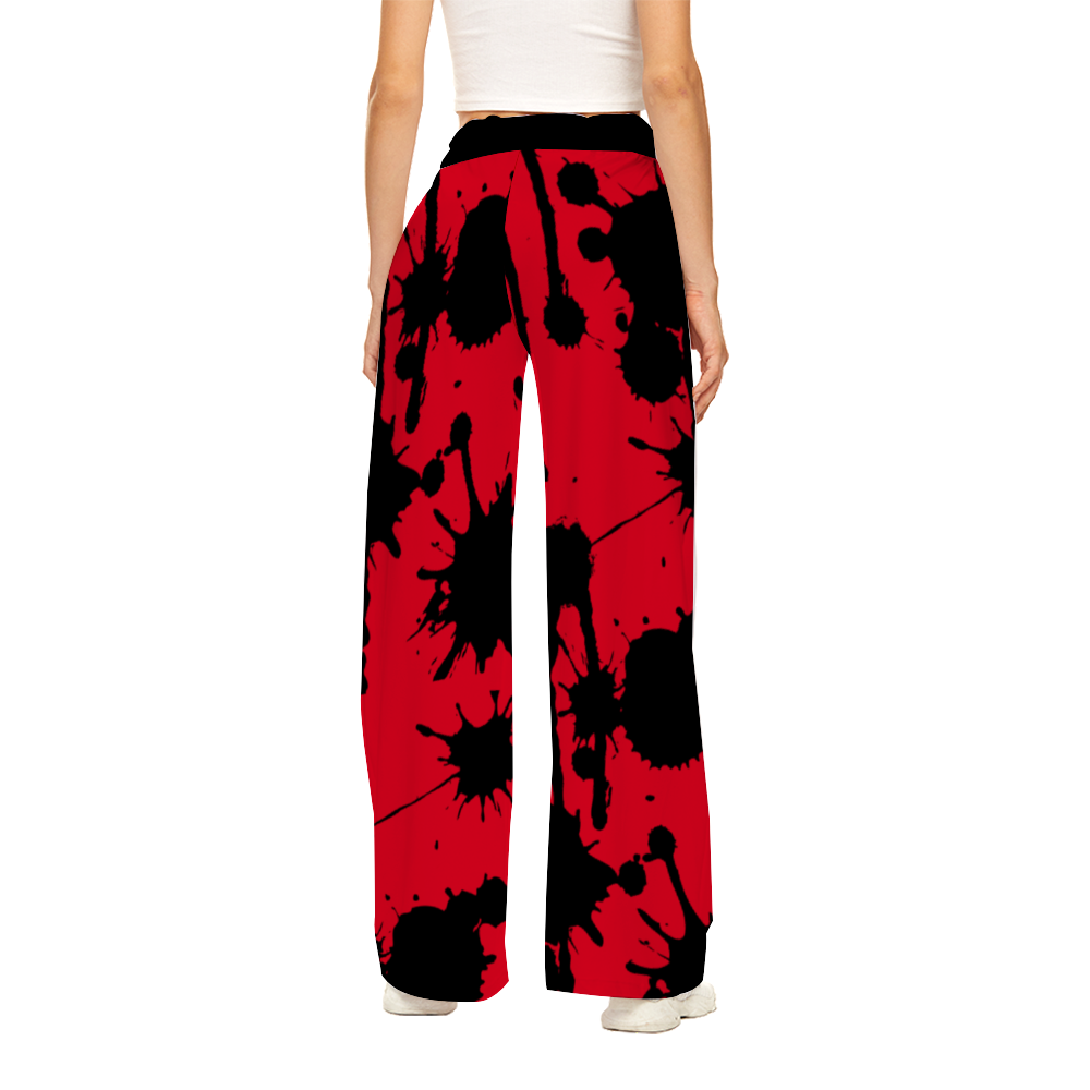 Graffiti Paint Red Yoga Sweatpants Wide Leg