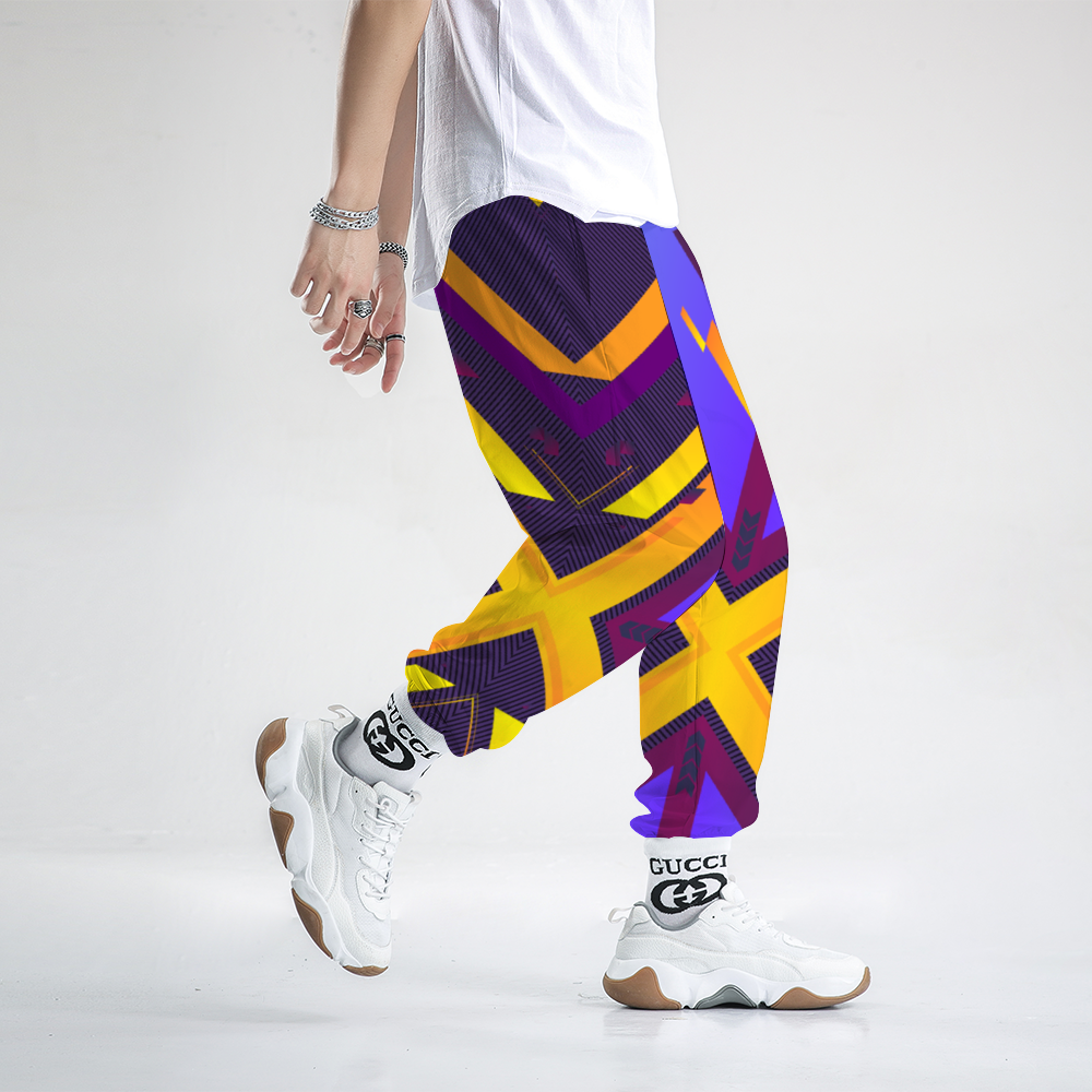 Fractual Fresh Purple Power Long Casual Baggy Jogger Pants