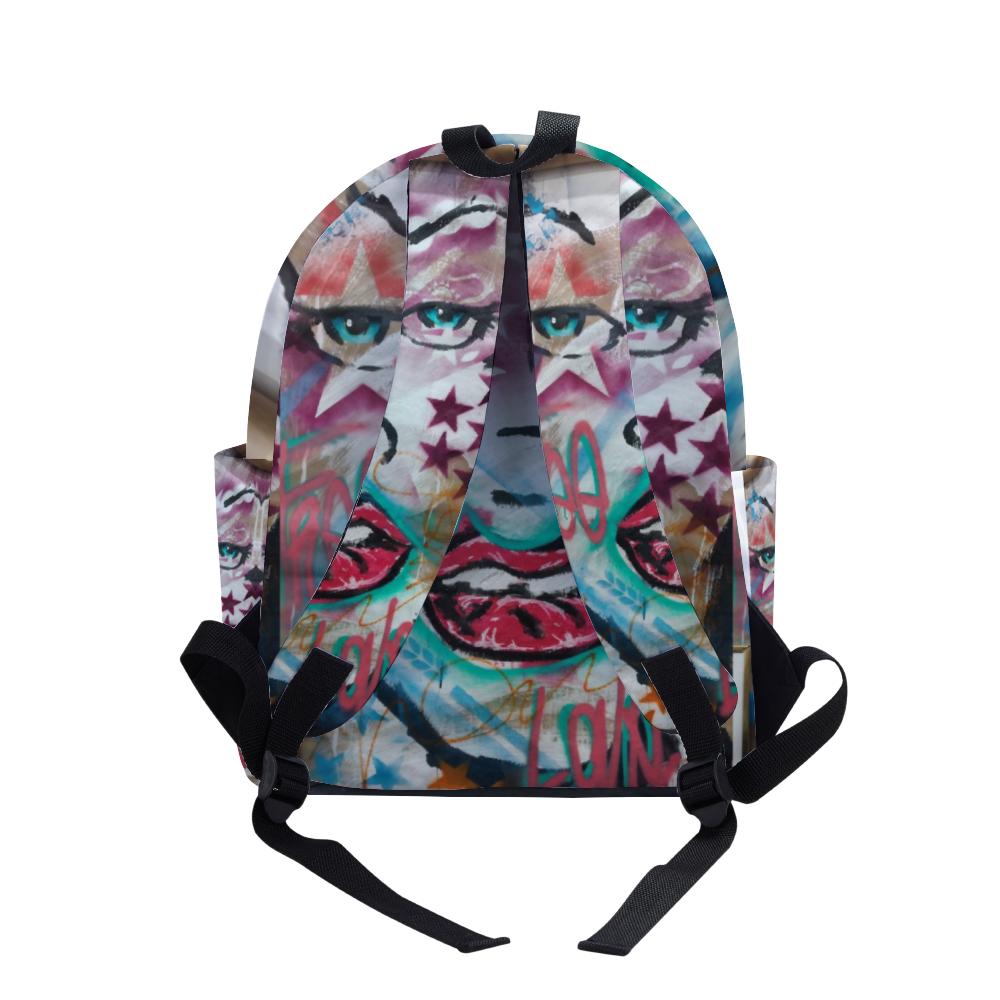 Love Letters Zippered Travel Backpack 14" x 18" x 4" Schoolbag