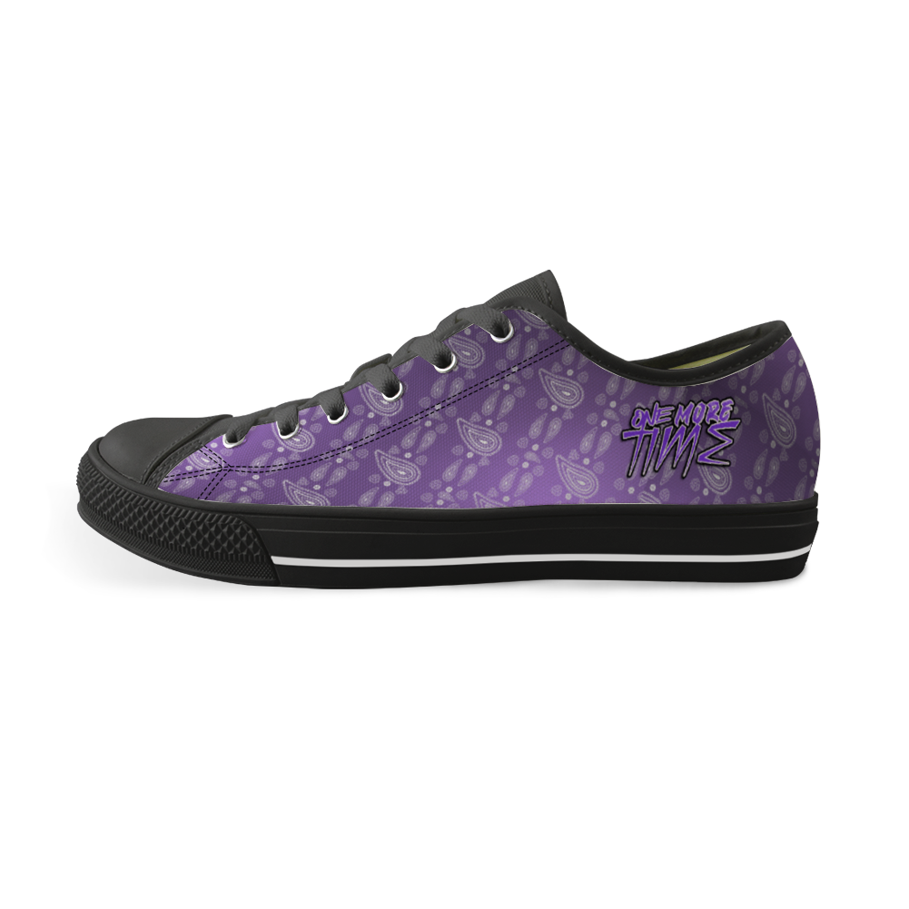 One More Time, Black Low Top Canvas Shoes
