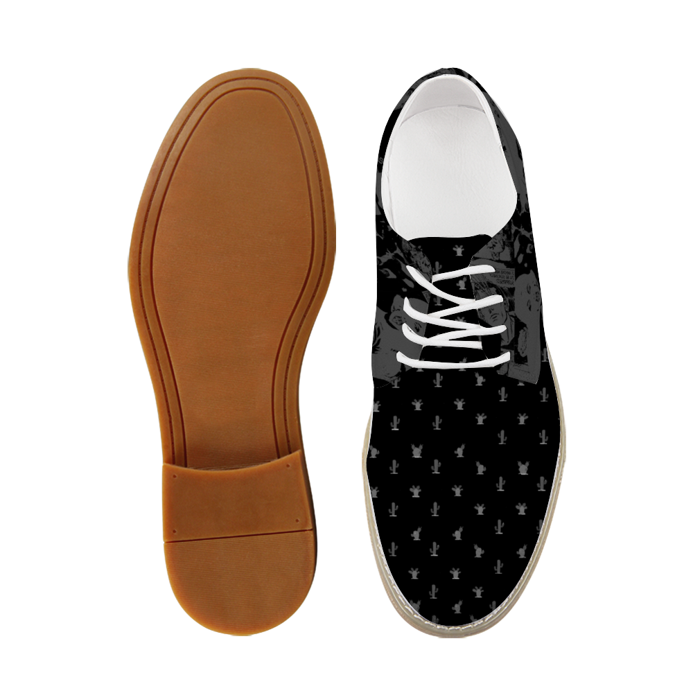 Vegan Leather Men's Poster Art with Cactus Dots Business Casual Shoes