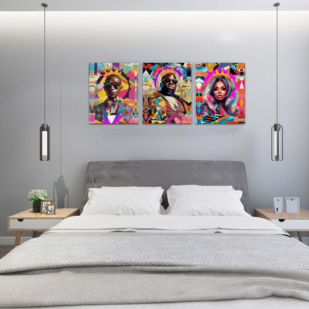Kings And Queens Pt:2 A 3 Piece Assembled Framed Canvas Set