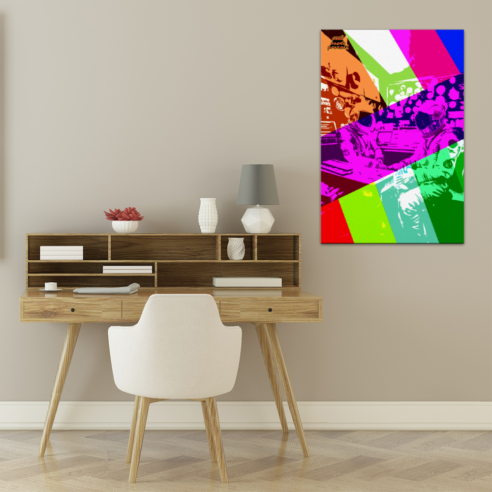 Cool Heads Prevail Astronaut Wooden Inner Framed Canvas Painting 16" x 24"