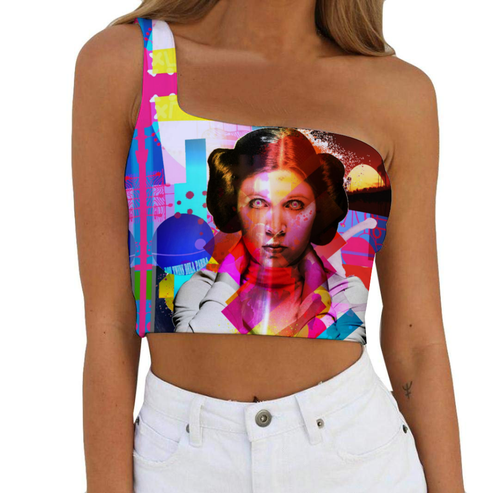 Galaxy Princess Women's One Shoulder Tank Top Half Shoulder Tank