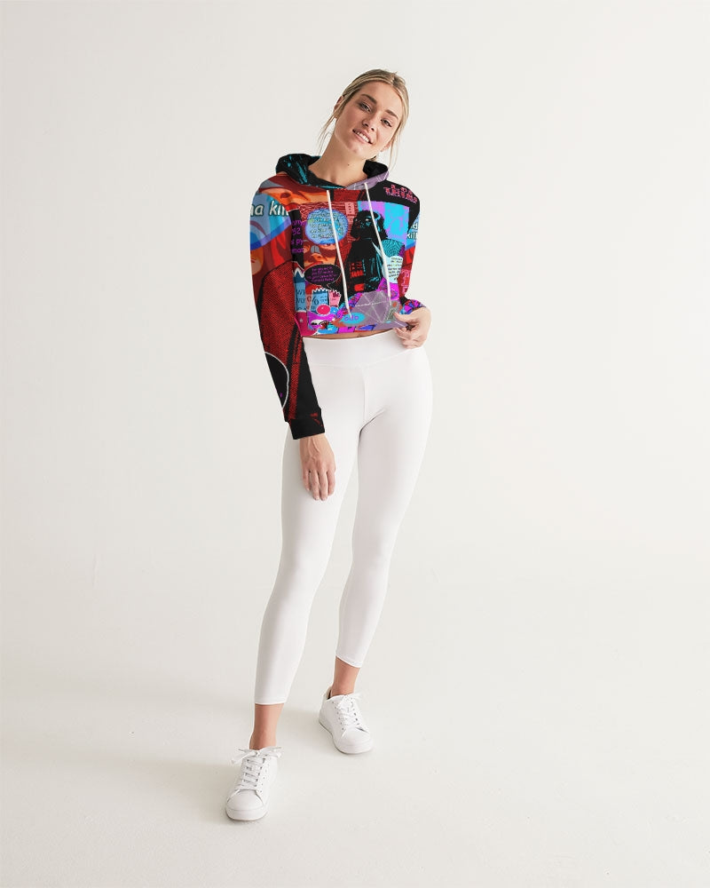 Old Dirty Darth Glitch Women's Cropped Hoodie