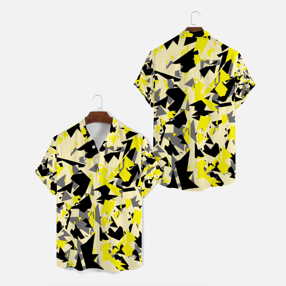 Blonde Digital Camo Unisex Short-sleeve Shirt with Buttons