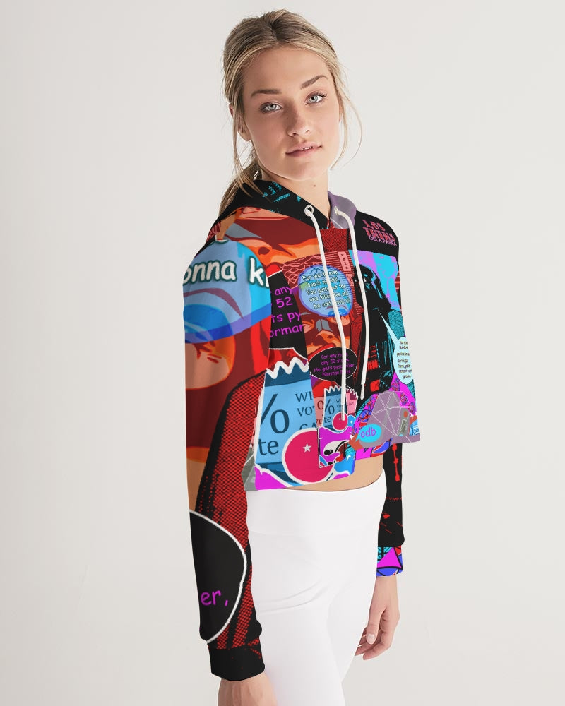Old Dirty Darth Glitch Women's Cropped Hoodie