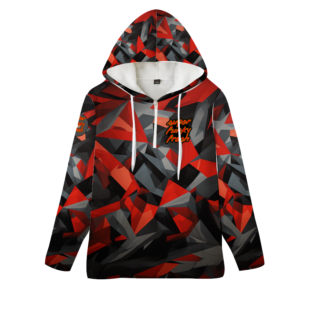 Digital Red, Black Grey Camo Hoodies Novelty Sweatshirts with Zipper