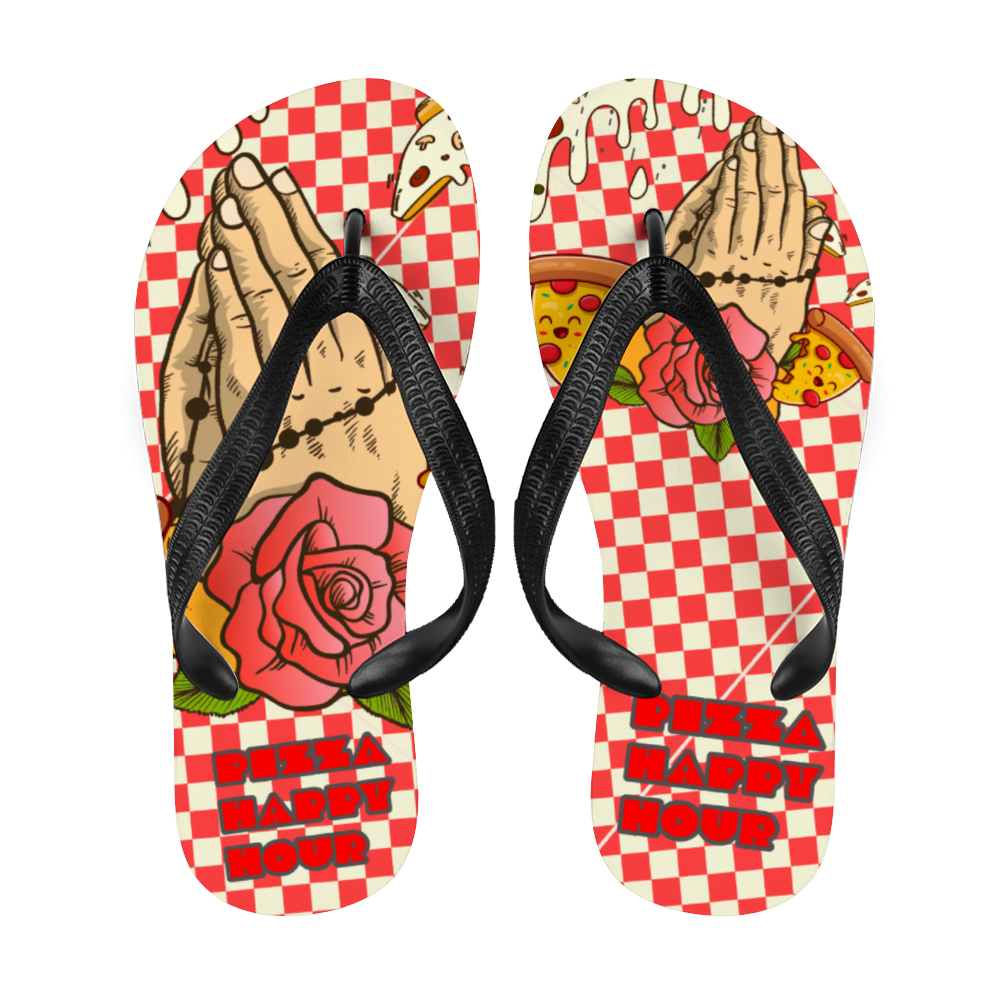 Pizza Happy Hour Adults' Flip Flops