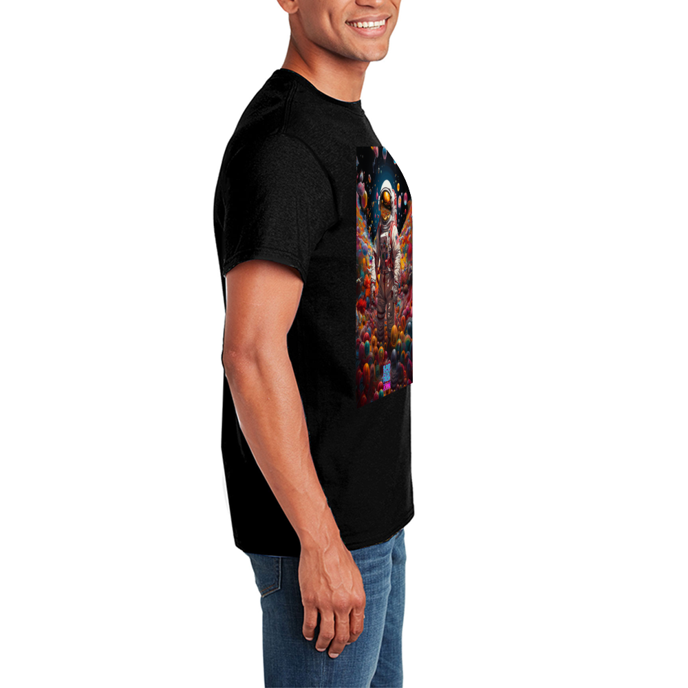 Bubble Gum Astronaut Custom Unisex Cotton T-shirts Gildan 5000 Short Sleeve Casual Loose Shirts Tees