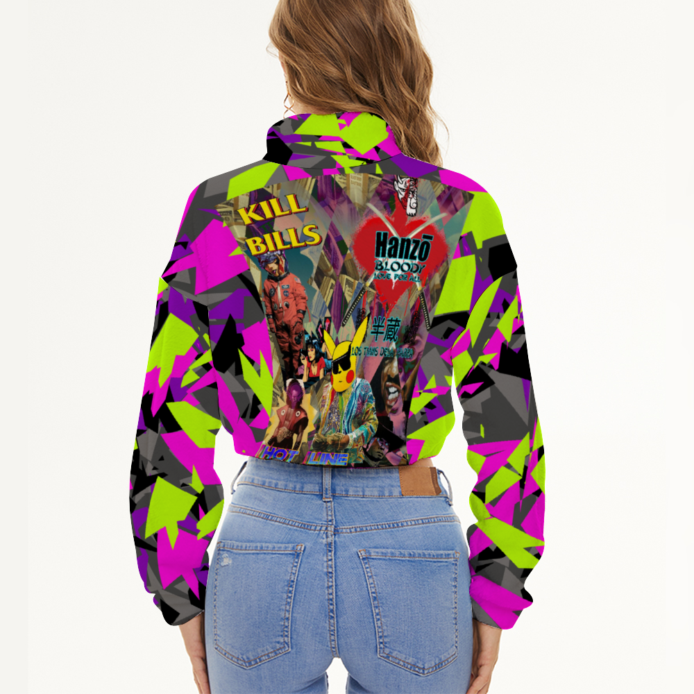 Kill Bills Camo Women's Short Flannel Jacket