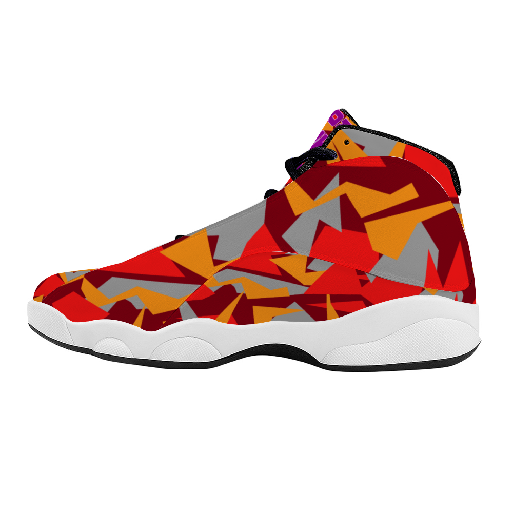 Digital Camo on Maroon Basketball Sneakers