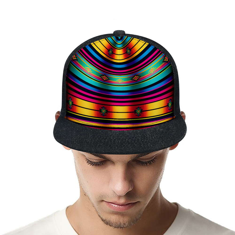 Serape Black Denim Baseball Hat