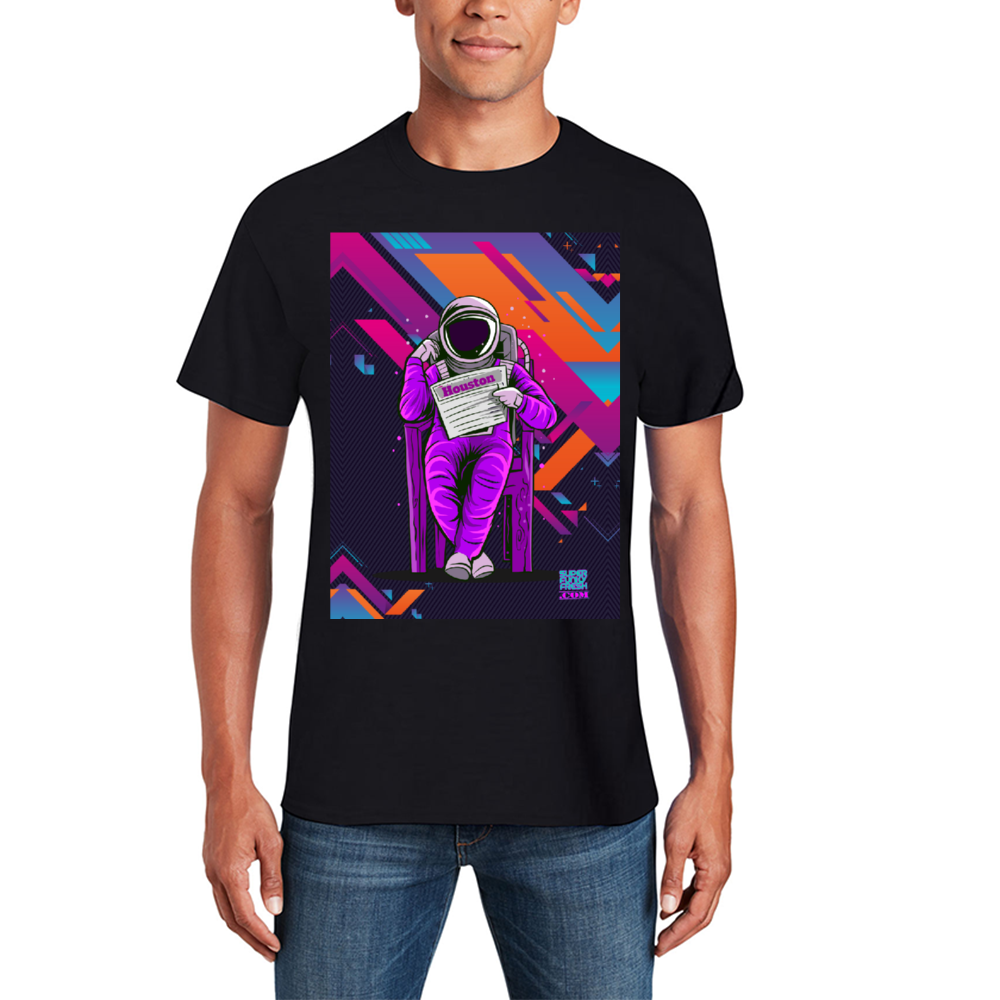 Houston Space Reader Cotton T-shirts Gildan 5000 Short Sleeve Casual Loose Shirts Tees