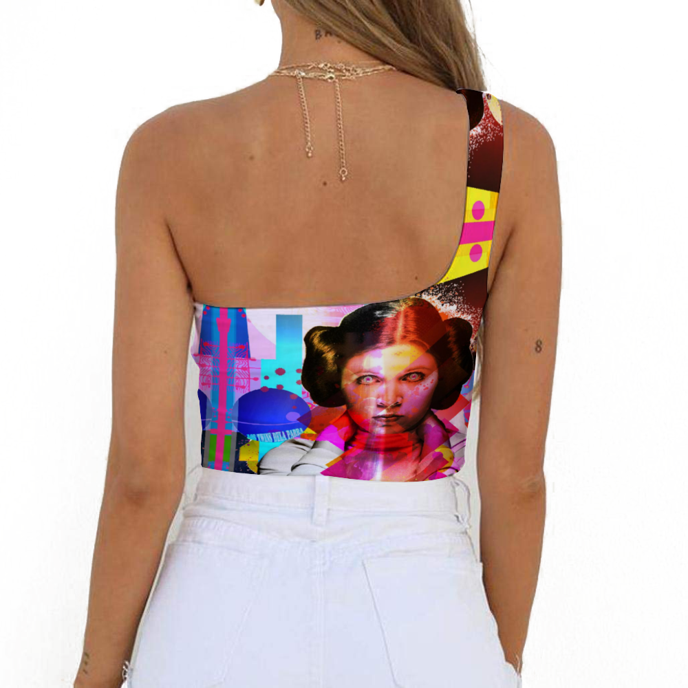 Galaxy Princess Women's One Shoulder Tank Top Half Shoulder Tank