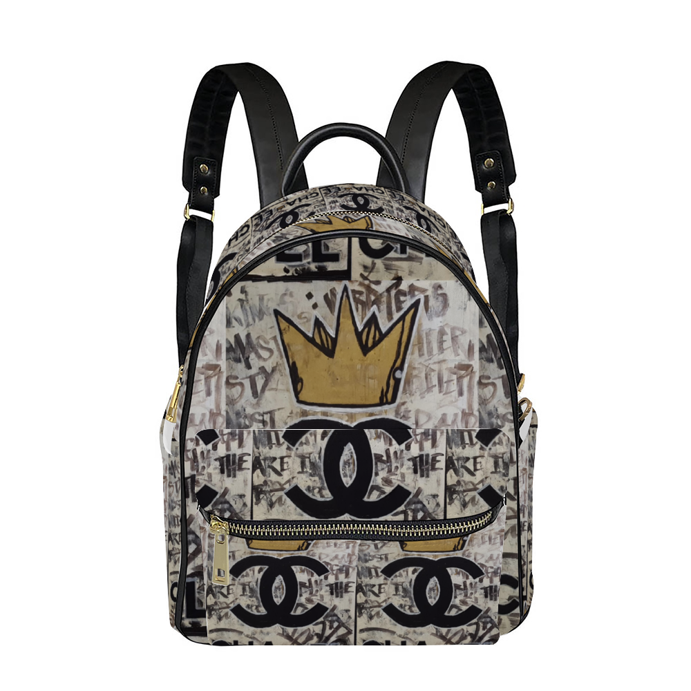 EL Cha Vegan Leather Backpack 10.6" x 7" x 12.2" Schoolbag