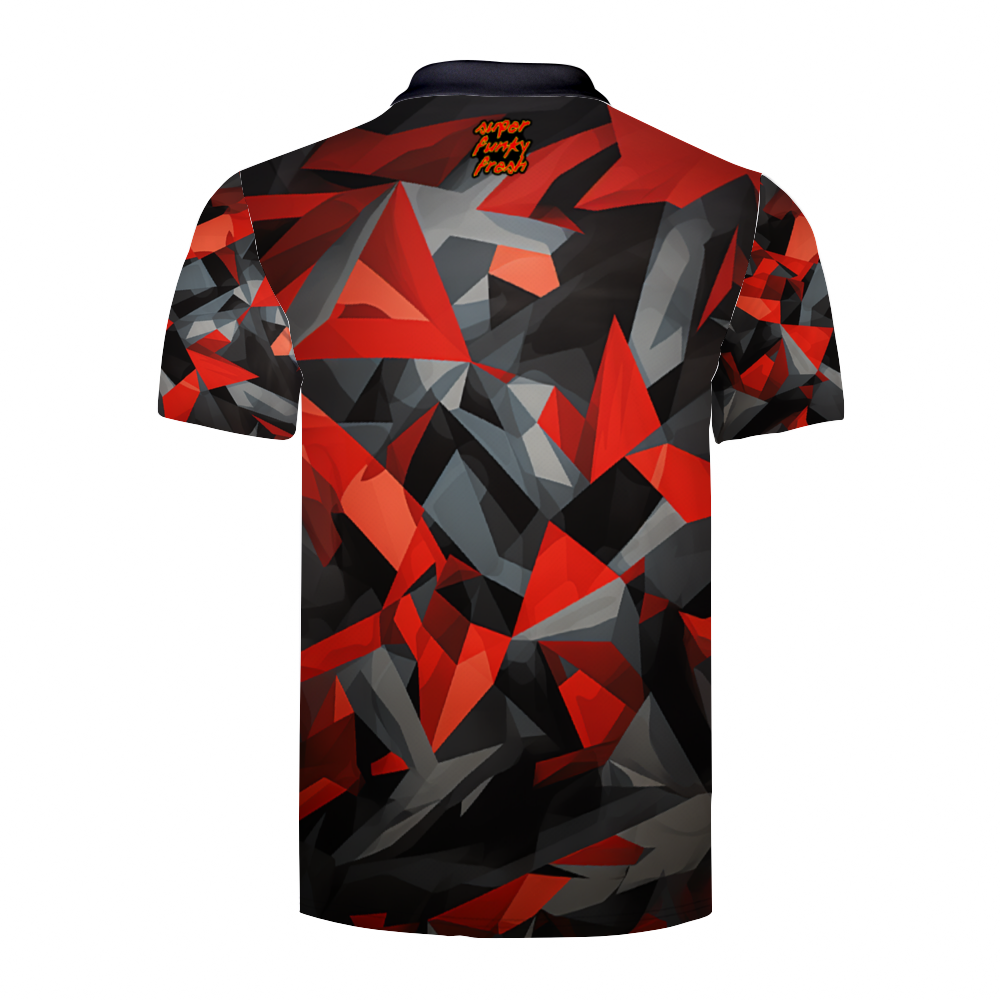 Digital Camo Red and Black Classic Polo Shirt Tees