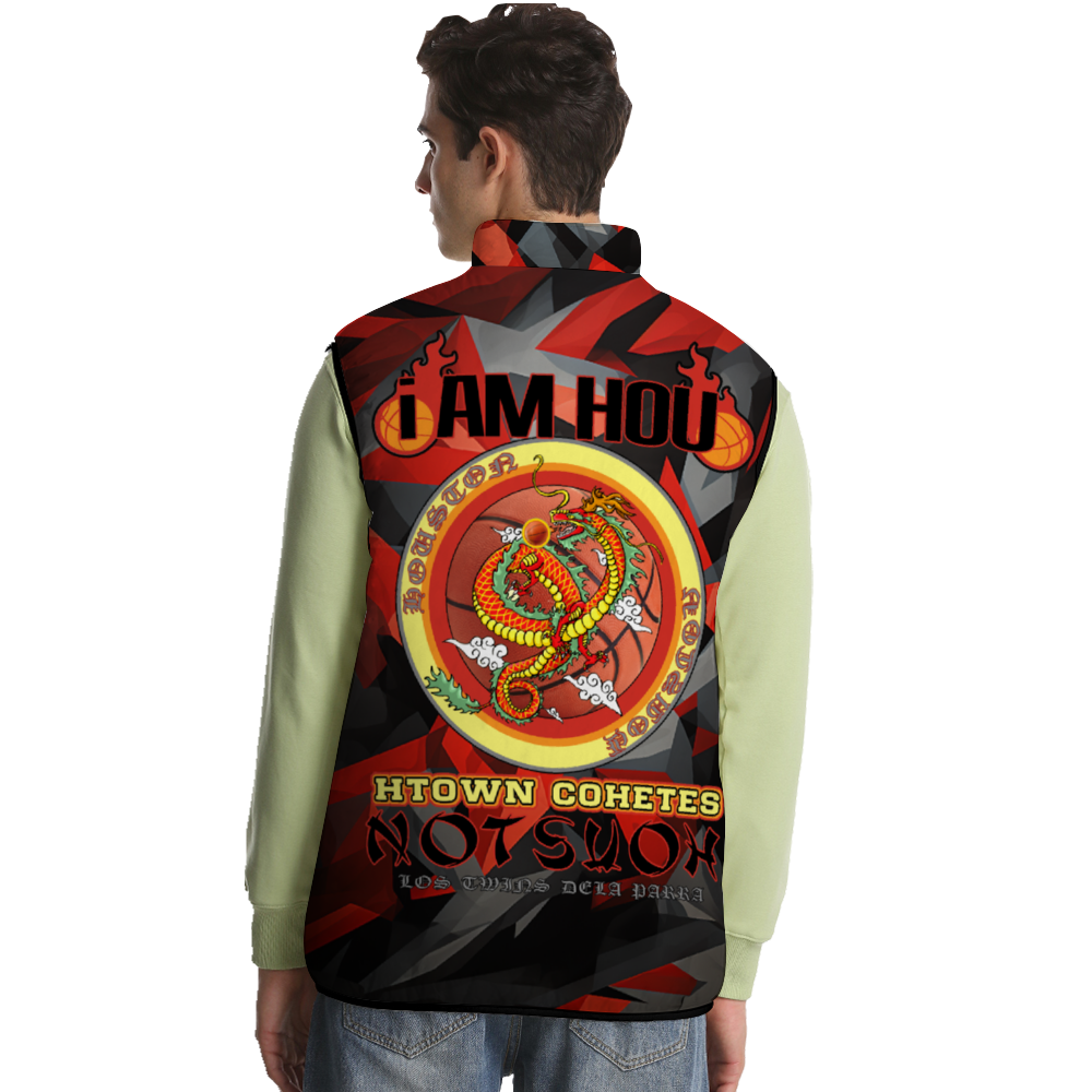 Rockets Dedication Bubble Coat Full-Zip Sleeveless Cotton Vests