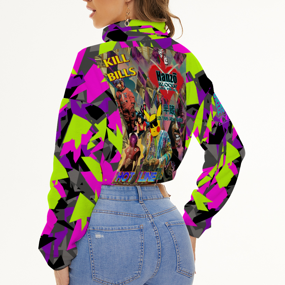 Kill Bills Camo Women's Short Flannel Jacket