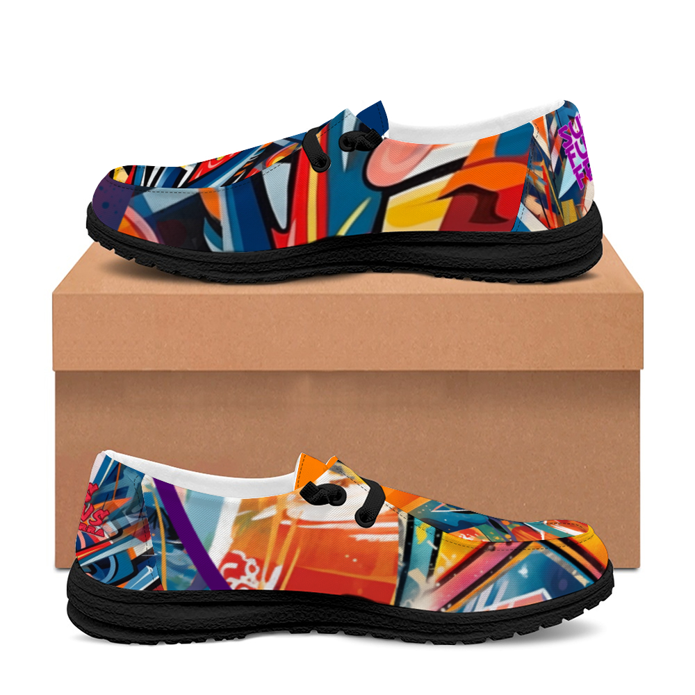 Black/White Sole Custom Graffiti Loafer