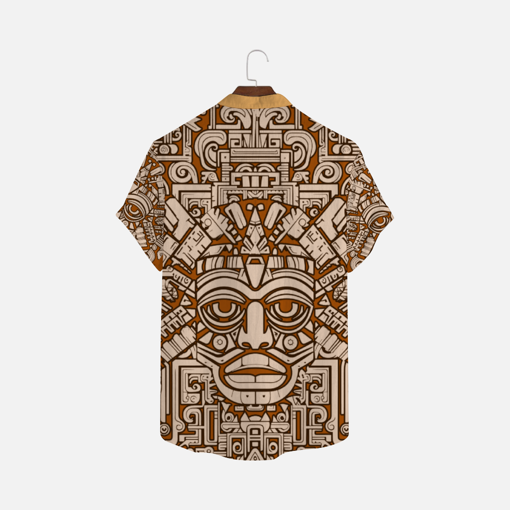 Brown Olmec Inspired Unisex Short-sleeve