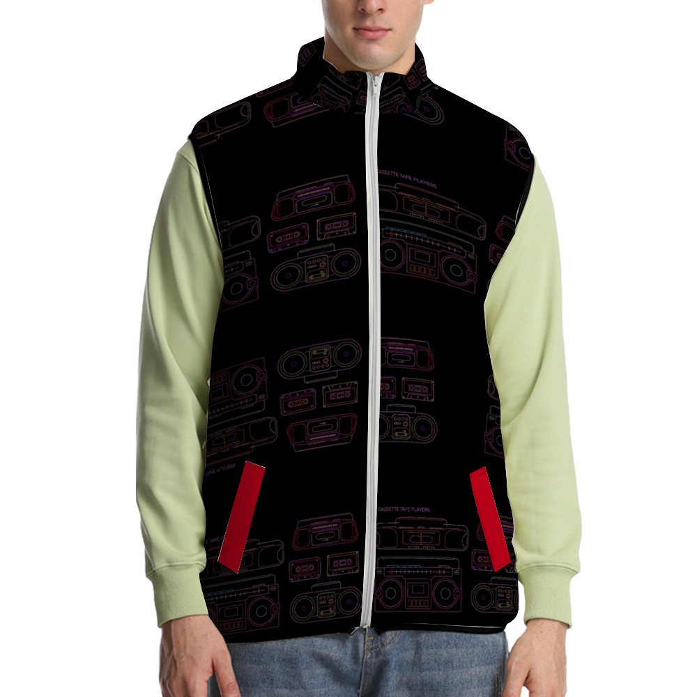 Radio Ready Windproof Bubble Coat Full-Zip Sleeveless Cotton Vests