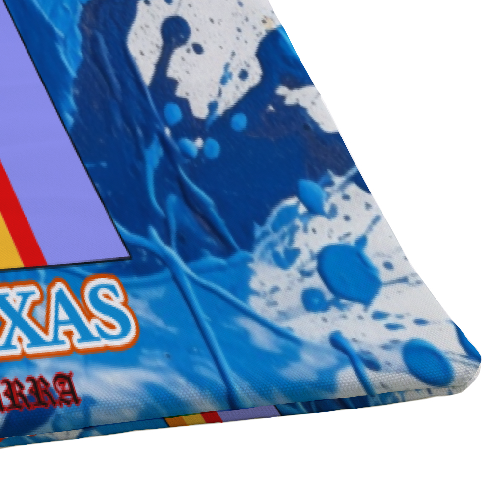 I am Hou Blue Paint Canvas Tote Bags 15" × 18" with Inner Zippered Pocket
