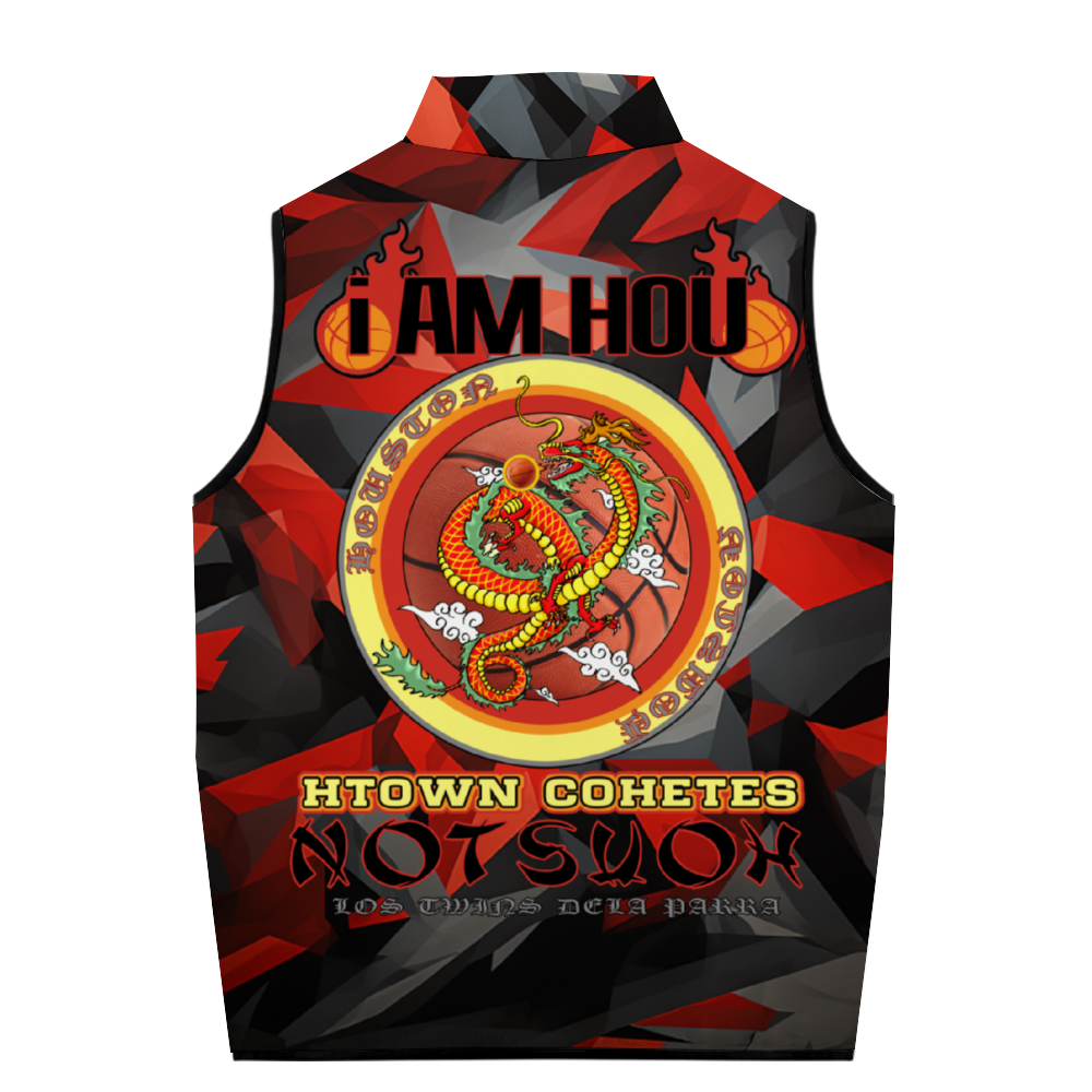 Rockets Dedication Bubble Coat Full-Zip Sleeveless Cotton Vests