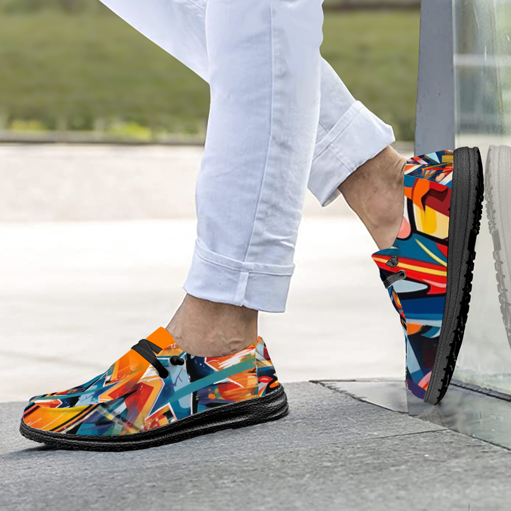 Black/White Sole Custom Graffiti Loafer