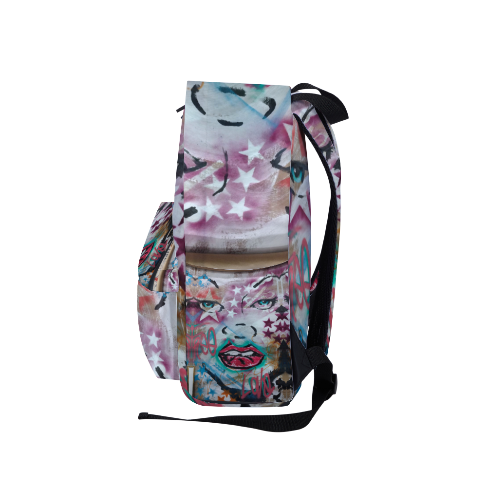 Love Letters Zippered Travel Backpack 14" x 18" x 4" Schoolbag