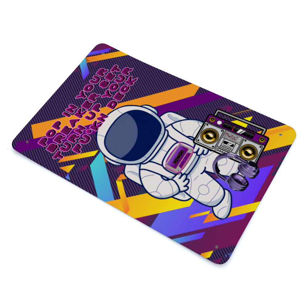 Spaceman Mixtape 7.9" x 11.8" Aluminum Plaque Metal Plate