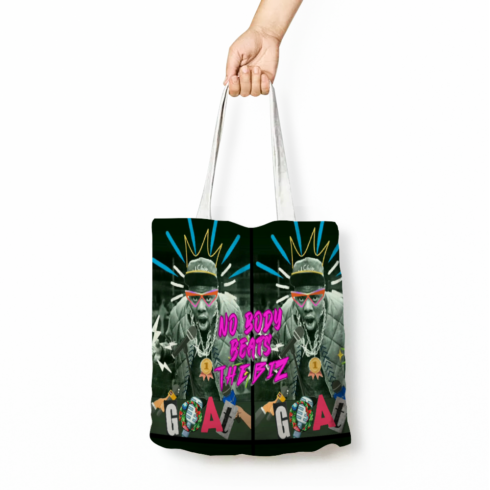GOAT Biz Canvas Tote Bags 15" × 18" with Inner Zippered Pocket 2 sides Different Designs