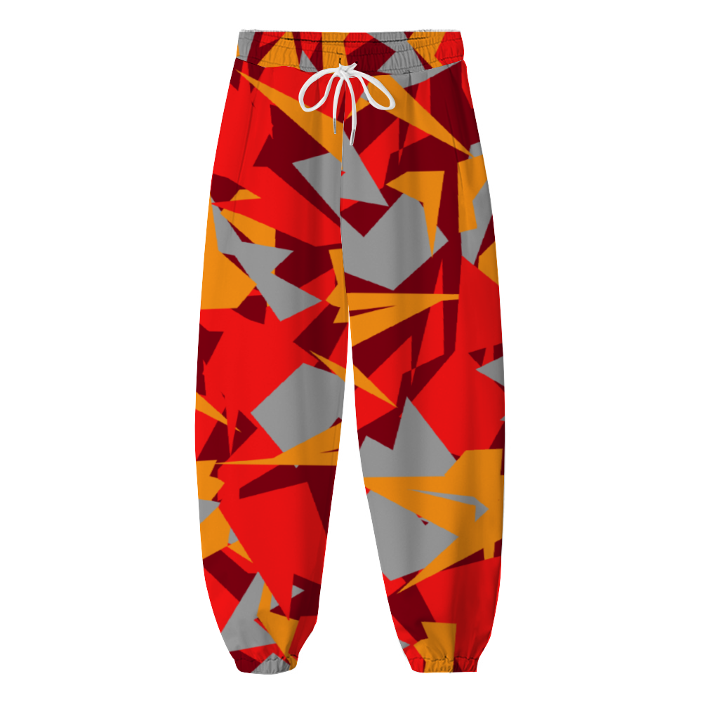 Digital Camo on Maroon Casual Jogger Pants