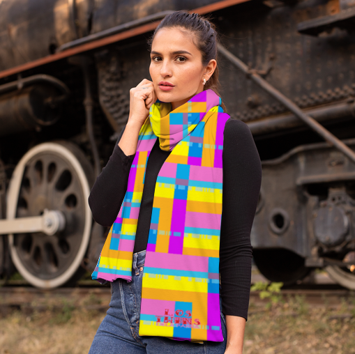 DeLa Parra Ratio Crystal Velvet 63" x 10" Scarf Warm Breathable Velvet Scarf