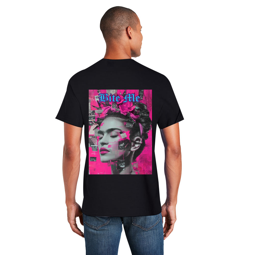 Bite Me [Front & Back Printing] Custom Unisex Cotton T-shirt