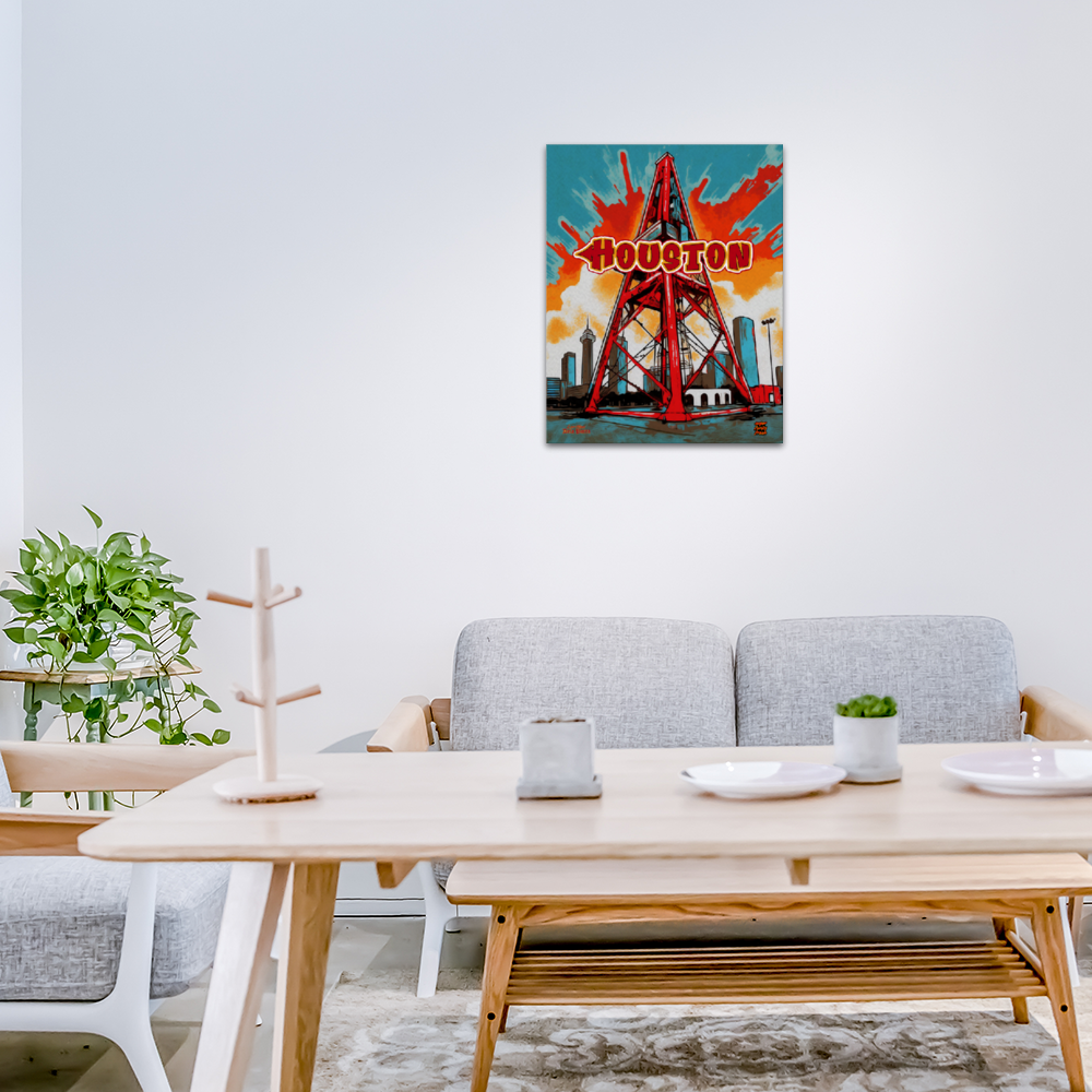 [All Sizes] Houston Canvas Print Wooden Inner Framed