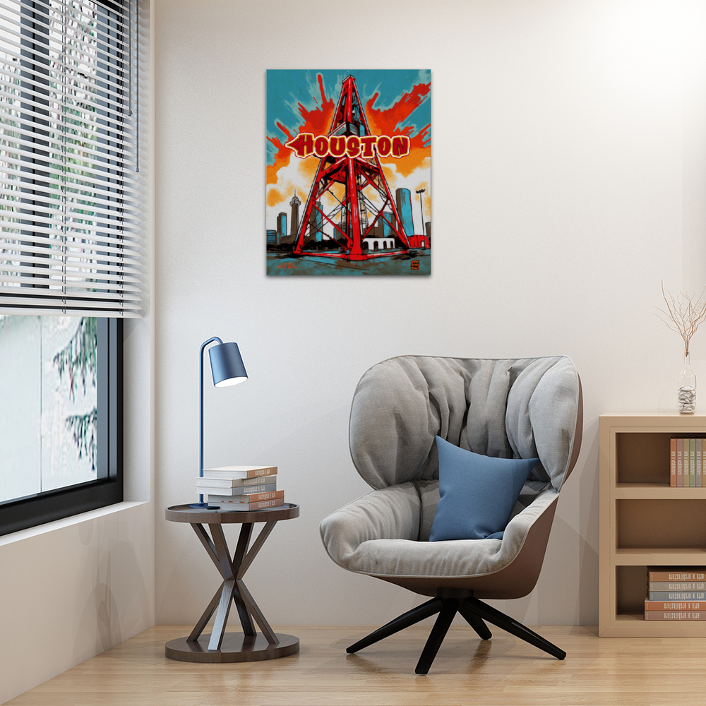 [All Sizes] Houston Canvas Print Wooden Inner Framed
