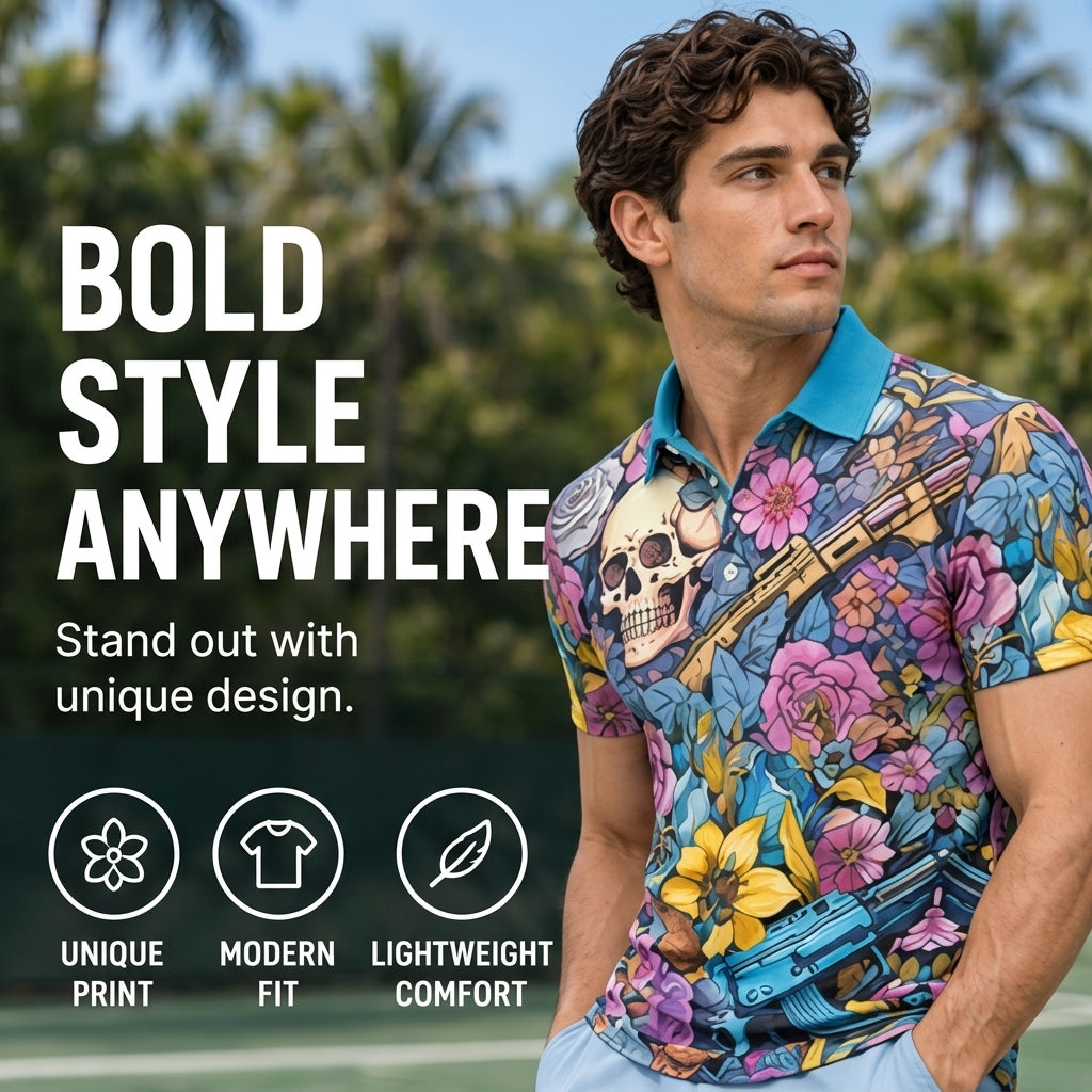 All-Over Print Men's Polo Shirt