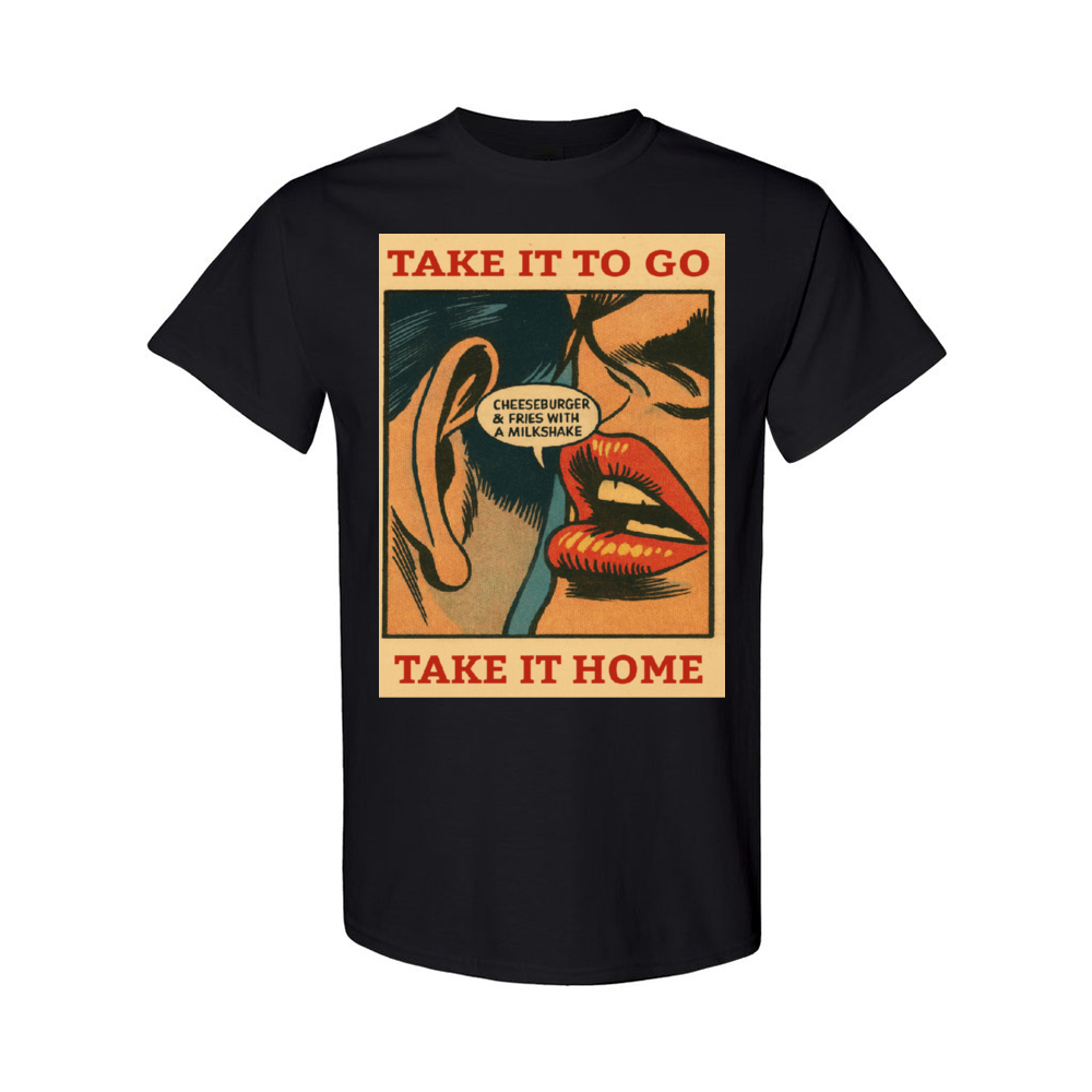 Take it Home, Take it to Go [Front & Back Printing] Hamburger and a Milkshake