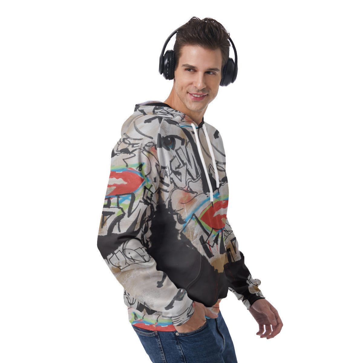 Graffiti Raglan Pullover Hoodie