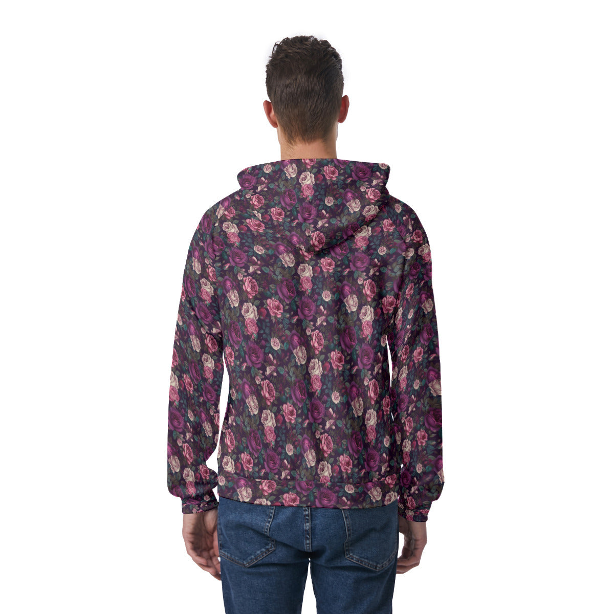 Purple and Pink Roses Pullover Hoodie