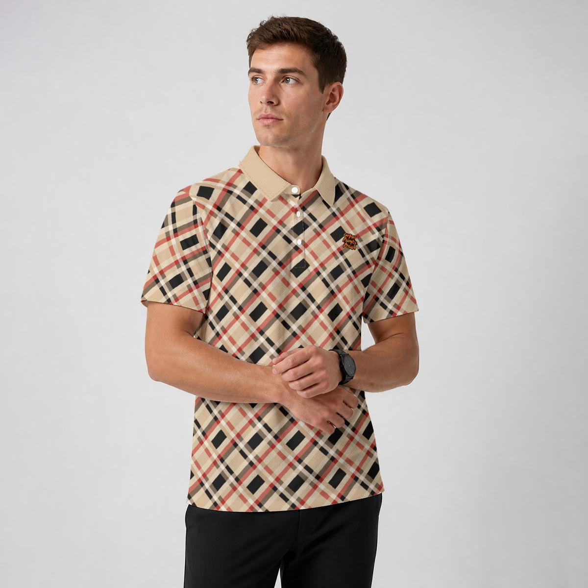 All-Over Print Men's Polo Shirt|Bonded Seam