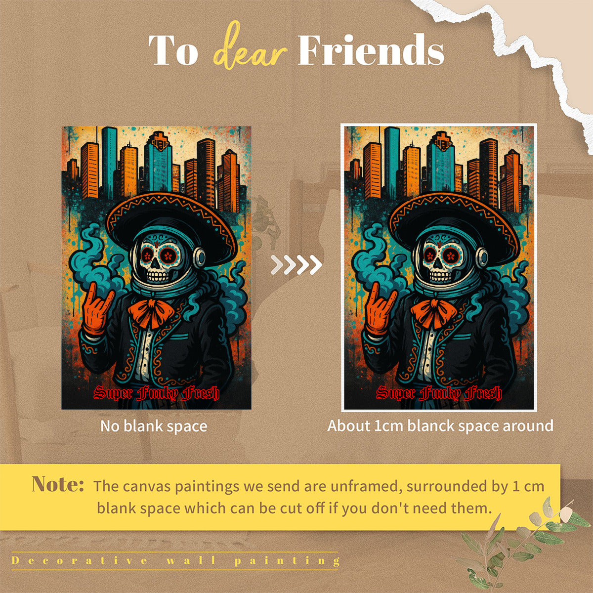 Htown Calavera Canvas 2:3 (Vertical) Printed in USA
