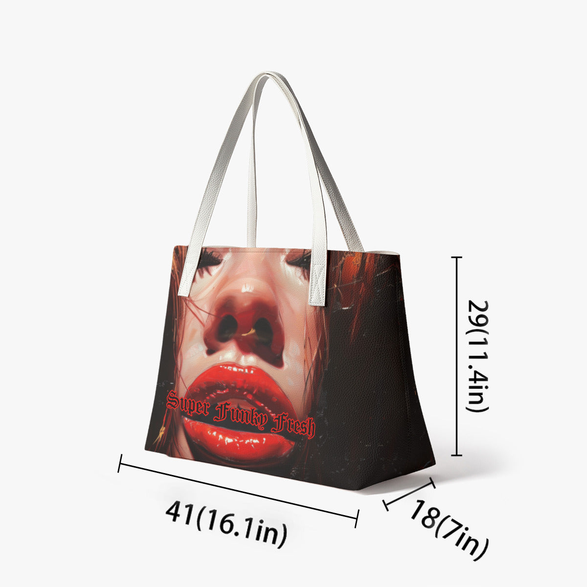 Kiss Me PU Leather Tote Bag